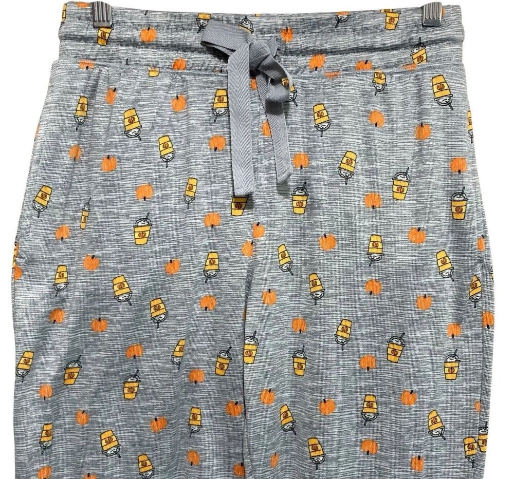 Jaclyn Intimates Pajama Bottoms Womens Small Gray Coffee Pumpkin Latte